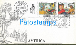 220200 VENEZUELA CARACAS COVER CANCEL YEAR 1991 ESTAFETA HABILITADA ART NATIVE NO POSTAL POSTCARD - Venezuela