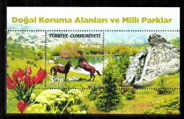 (4299) NATURAL PROTECTED AREAS AND NATIONAL PARKS SOUVENIR SHEET HORSES MNH** - Unused Stamps