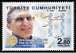 (4204) 2015 NOBEL PRIZE IN CHEMISTRY PROF.DR. AZIZ SANCAR E-COLI - HUMAN MNH** - Unused Stamps