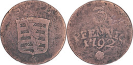 ALLEMAGNE - Duché De Saxe Weimar - 3 Pfennig - 1792 - 17-205 - Taler Et Doppeltaler