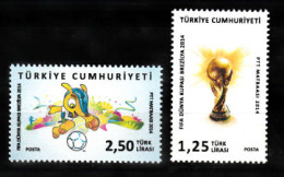 (4127-28) TURKEY FIFA 2014 WORLD CUP BRASIL MNH** - Unused Stamps