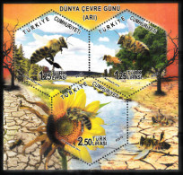 (4113-15) TURKEY WORLD ENVIRONMENT DAY BEE SOUVENIR SHEET MNH ** - Unused Stamps