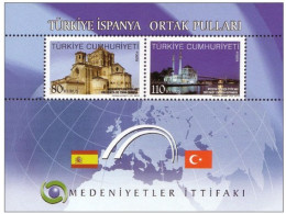 (3850-51 BL76) TURKEY THE ALLIANCE OF CIVILIZATIONS TURKEY - SPAIN SHEET MNH** - Unused Stamps