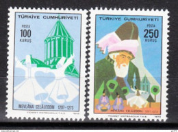 (2309-10) TURKEY 700th DEATH ANNIVERSARY OF PHILOSOPHER MEVLANA CELALEDDIN MNH** - Unused Stamps