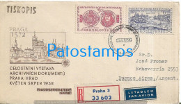 220240 CZECH REPUBLIC PRAHA COVER CANCEL YEAR 1958 REGISTERED CIRCULATED TO ARGENTINA NO POSTCARD - Andere & Zonder Classificatie