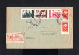 17595-BULGARIA-REGISTERED COVER GABROVO To ZURICH (switzerland) 1953.ENVELOPPE RECOMMANDE Bulgarie. - Cartas & Documentos