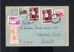 17596-BULGARIA-REGISTERED COVER GABROVO To DUBENDORF (germany) 1952.ENVELOPPE RECOMMANDE Bulgarie. - Storia Postale