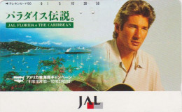 TC JAPON / 110-114571 - JAL - CINEMA - RICHARD GERE - MOVIE STAR JAPAN AIRLINES Free Phonecard / Avion - G 19914 - Cine