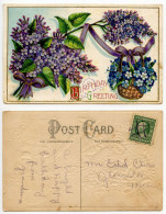 United States 1910's Postcard Birthday Greetings & Flowers; To Glenville, Minnesota - Anniversaire