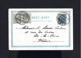 K691-DENMARK-OLD POSTCARD COPENHAGEN To AIX Les BAINS (france) 1899.Brevkort.Tarjeta.carte Postale DANEMARK.POSTKARTE - Cartas & Documentos