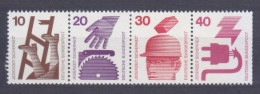 1972 Germany 695-696,698-699strip Industry - Monumenti