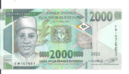 GUINEE 2000 FRANCS 2022 UNC P 48 - Guinee