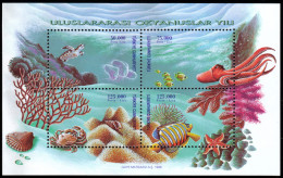 (3140-43 BL34) TURKEY INTERNATIONAL OCEAN YEAR SOUVENIR SHEET MNH** - Nuevos