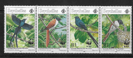 Seychelles 1996 MiNr. 798 - 802  Seychellen Birds Black Paradise Flycatcher WWF 4v  MNH** 2.40 € - Seychelles (1976-...)