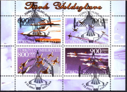 (3410-13 BL54) TURKISH STARS SHEET MNH** CTO - Unused Stamps