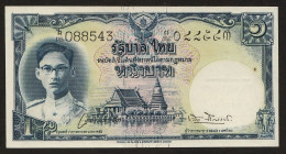 1 Baht Serie 9 Sign. 28 P-69b(1) Young Face Black Serial R115 088543 Thailand 1952 UNC - Thaïlande