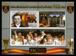 (3479A-82A BL57) 2005 100th ANNIVERSARY OF THE GALATASARAY SPORT CLUB SOUVENIR SHEET MNH** - Nuovi