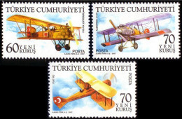 (3561-63) TURKEY AIRPLANES MNH ** - Unused Stamps