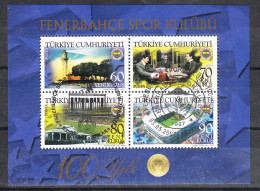 (3580-83 BL61) TURKEY 100th ANNIVERSARY OF FENERBAHCE SPORT CLUB SOUVENIR SHEET CTO - Nuevos