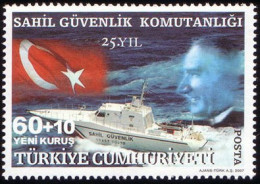 (3608) TURKEY 25th ANNIVERSARY OF TURKISH COAST GUARD COMMAND MNH ** - Ungebraucht