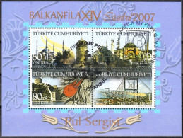 (3615-18 BL64) TURKEY BALKANFILA XIV STAMPS EXHIBITION SOUVENIR SHEET CTO - Ongebruikt