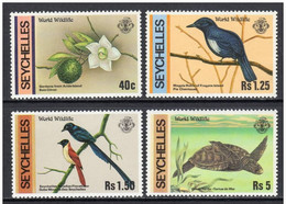 Seychelles 1978 MiNr. 422 - 425 Seychellen Reptiles Birds Flowers 4v  MNH 6,50 € - Seychelles (1976-...)