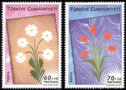 (3640-41) TURKEY TRADITIONAL TURKISH ARTS ( MARBLING ) MNH** - Unused Stamps