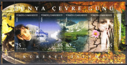 (3679-82 BL67) TURKEY WORLD ENVIRONMENT DAY GLOBAL WARMING SOUVENIR SHEET MNH** - Neufs