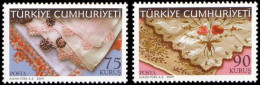 (3766-67) TURKEY TRADITIONAL TURKISH ARTS (OYA NEEDLE EMBROIDERY) MNH** - Nuevos