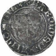 France, Charles VI, Blanc Guénar, 1411-1420, La Rochelle, 4th Emission, Billon - 1380-1422 Carlo VI Il Beneamato