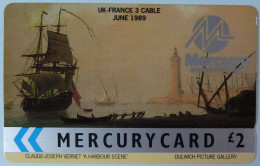 UK - Great Britain - Mercury - MER036 - 17MERE - UK France Cable - Harbour Scene - 1589ex - Mint - Mercury Communications & Paytelco