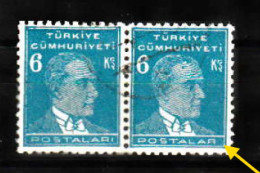 (0952x) First Ataturk Postage Stamps 1931 Per Used MAJOR ERROR !!! - Oblitérés