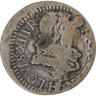 France, Louis XIII, Double Tournois, 1632, La Rochelle, Cuivre, TB, CGKL:304 - 1610-1643 Ludwig XIII. Der Gerechte