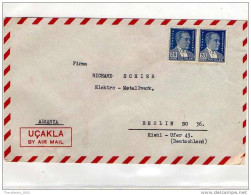 LETTERA ANNI '50 DA TURCHIA A GERMANIA (BERLINO) - LETTER (OF '50s) FROM TURKEY TO GERMANY-BERLIN - FDC