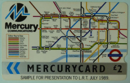 UK - Great Britain - Mercury - MER037- 14MER - Correct Spelling Error Holborn - LRT Underground Map - Sample - Mint - [ 4] Mercury Communications & Paytelco