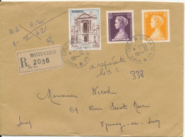 Monaco Registered Cover Sent To France Monte Carlo 7-2-1962 - Covers & Documents