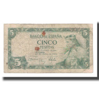 Billet, Espagne, 5 Pesetas, 1954, 1954-07-22, KM:146a, TB - 5 Pesetas