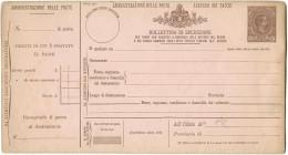 REGNO D'ITALIA 1888 BOLLETTINO PACCHI POSTALI C. 75 BRUNO SU ROSA NUOVO - FILAGRANO PAC2 - Postal Parcels