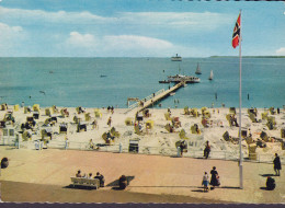 Germany PPC Ostseeheilbad Travemünde Promenade Mit Strand Und Seebrücke LÜBECK-TRAVEMÜNDE OSTSEEBAD 1961 - Luebeck-Travemuende