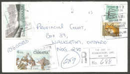 1989 Registered Cover $3.08 Glacier/Banff Scarborough Sub 24 To Walkerton Ontario - Histoire Postale