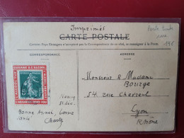 Porte Timbre Semeuse 5 Centimes , Rare Sur Carte Postale - Stamps (pictures)