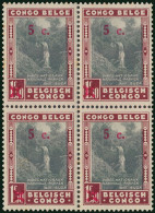 Congo Belge - 226 - Essai - Bloc De 4 - Croix - Proof - Surcharge Rouge - Red Overprint - 1941 - MNH (Avec Certificat) - Ongebruikt