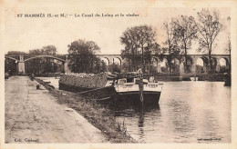 Saint Mammes Le Canal Du Loing Et Le Viaduc Peniche Bateau - Saint Mammes