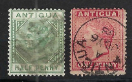 ANTIGUA Ca.1882-88: Les Y&T 10,14 Obl. - 1858-1960 Kolonie Van De Kroon