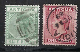 ANTIGUA Ca.1882-88: Les Y&T 10,14 Obl. - 1858-1960 Crown Colony