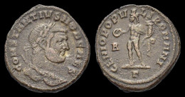 Constantius I Chlorus, As Caesar AE Follis Genius Standing Left - La Tetrarchía Y Constantino I El Magno (284 / 307)