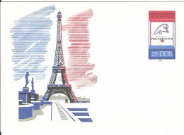 Carte Postale ALLEMAGNE ORIENTALE Entiers Postaux 1989 Filex France - Postkarten - Ungebraucht