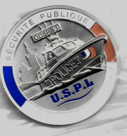 PLAQUE METAL POLICE MARITIME MARSEILLE U.S.P.L 1 70mm 257grs - Policia