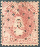 N°16 - Médaillon 40 Centimes Carmin-rose, Obl. LP.5 AMAY Idéalement Apposée. N.1500. - Superbe - 21800 - 1863-1864 Medaillen (13/16)