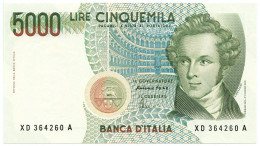 5000 LIRE B. D'ITALIA VINCENZO BELLINI SERIE SOSTITUTIVA XD 25/07/2001 FDS - Altri & Non Classificati